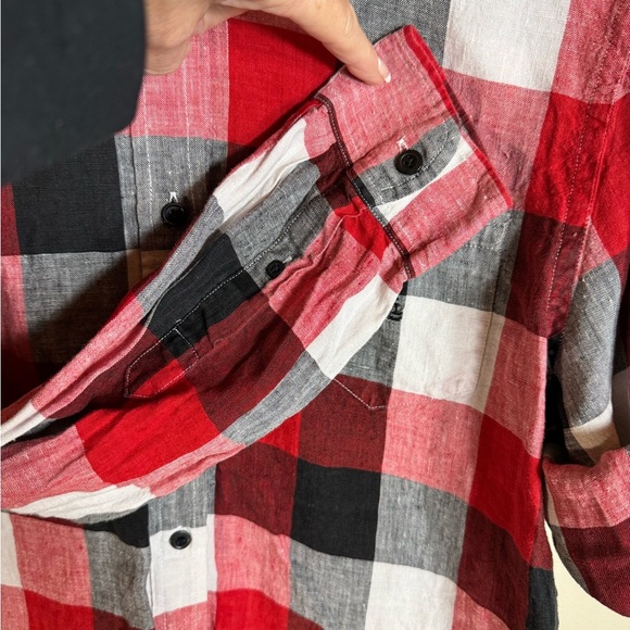 Lauren Ralph Lauren 100% linen checkered design pre-loved size large - Picture 6 of 9